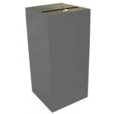WITT Office & Industrial Square Confidential Waste Receptacle - 32 gallon, Slate